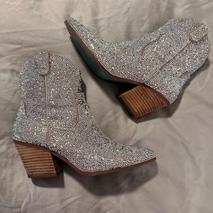 Betsey Johnson rhinestone short boots